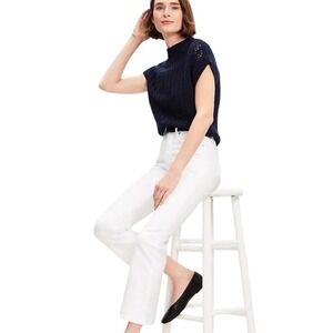 Talbots Heritage Crop Jeans White Size 12 Zipper Ankle -NEW